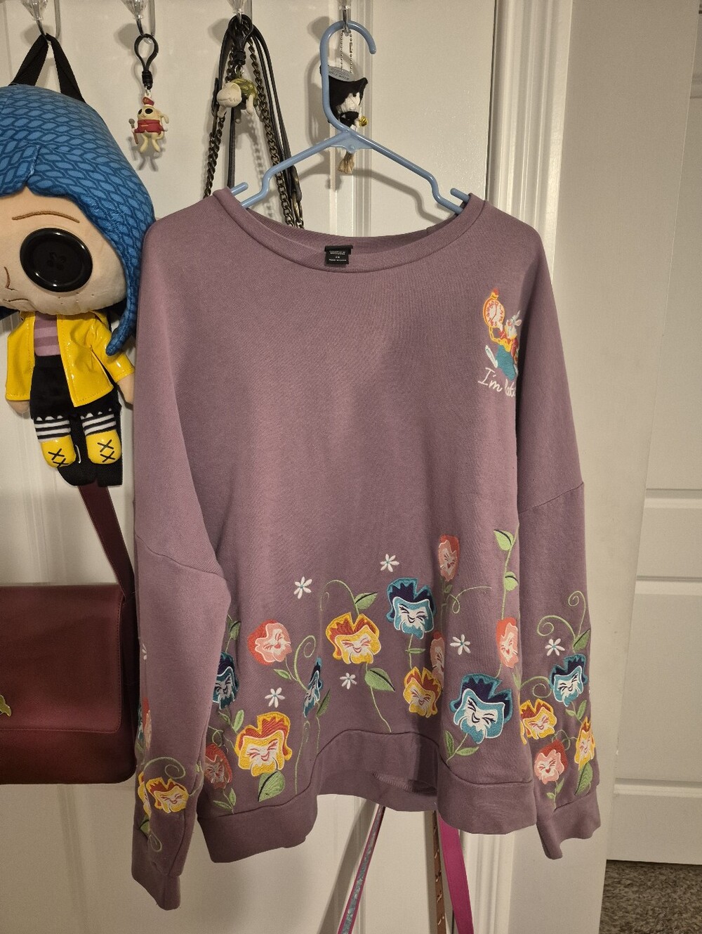 Disney alice in wonderland embroidered sweater